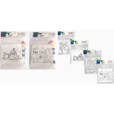 Printed Paint Canvas - 15x15cm, with paints & brush